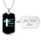 Jesus My Water Christian Necklace Stainless Steel or 18k Gold Dog Tag 24" Chain-Express Your Love Gifts