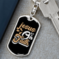 Jesus On Faith Brown Keychain Stainless Steel or 18k Gold Dog Tag Keyring-Express Your Love Gifts