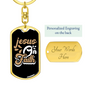 Jesus On Faith Brown Keychain Stainless Steel or 18k Gold Dog Tag Keyring-Express Your Love Gifts