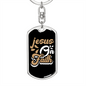 Jesus On Faith Brown Keychain Stainless Steel or 18k Gold Dog Tag Keyring-Express Your Love Gifts