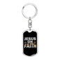Jesus On Faith Keychain Stainless Steel or 18k Gold Dog Tag Keyring-Express Your Love Gifts
