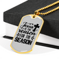 Jesus Reason For Season Christian Necklace Stainless Steel or 18k Gold Dog Tag 24" Chain-Express Your Love Gifts