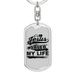Jesus Saved My Life Keychain Stainless Steel or 18k Gold Dog Tag Keyring-Express Your Love Gifts