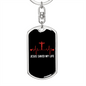 Jesus Saved My Life Pulse Keychain Stainless Steel or 18k Gold Dog Tag Keyring-Express Your Love Gifts