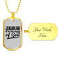 Jesus The Blessing Christian Necklace Stainless Steel or 18k Gold Dog Tag 24" Chain-Express Your Love Gifts
