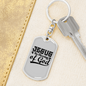 Jesus The Blessing Keychain Stainless Steel or 18k Gold Dog Tag Keyring-Express Your Love Gifts