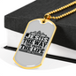 Jesus The Way Black Christian Necklace Stainless Steel or 18k Gold Dog Tag 24" Chain-Express Your Love Gifts