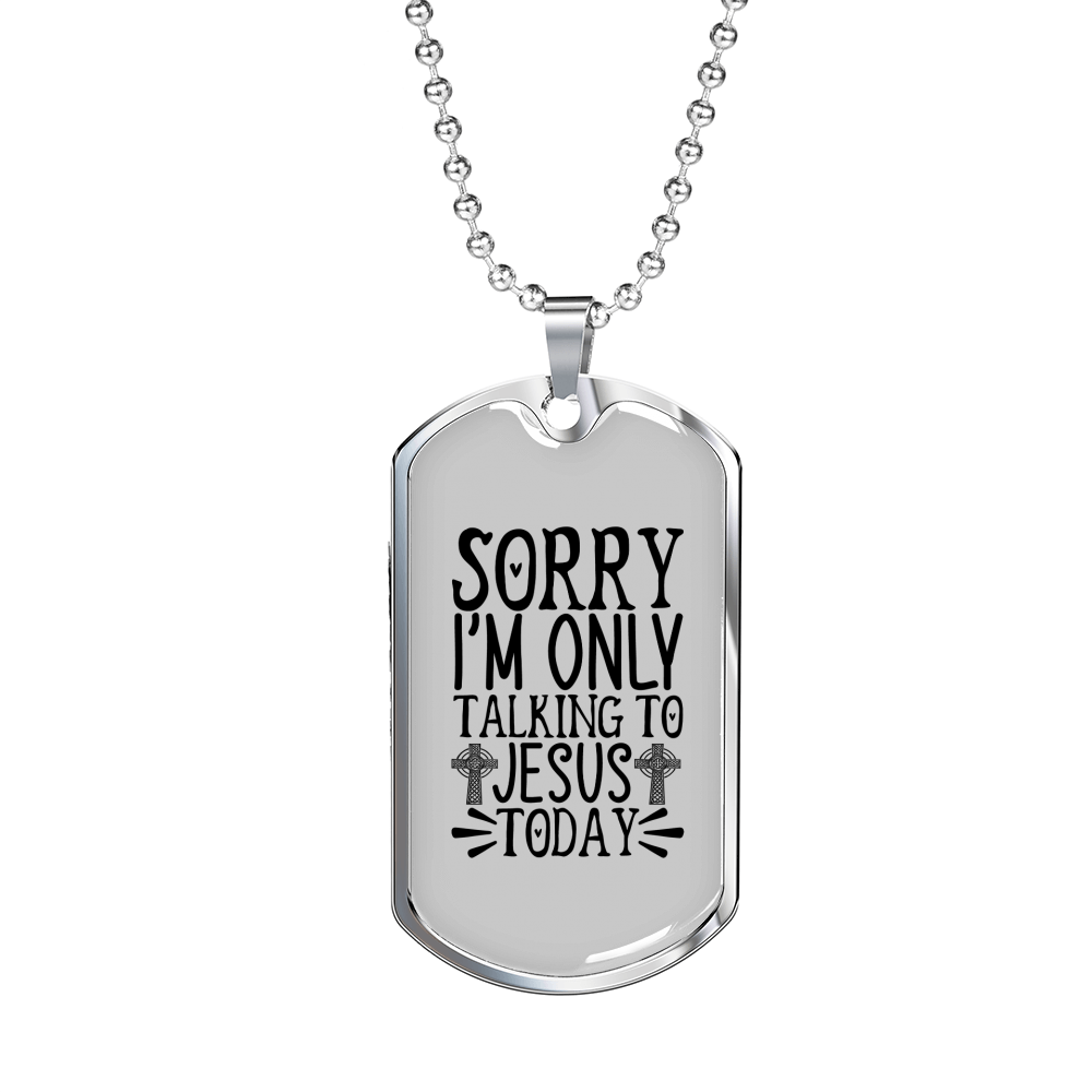 Jesus Today Christian Necklace Stainless Steel or 18k Gold Dog Tag 24" Chain-Express Your Love Gifts