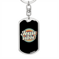 Jesus Vibes Keychain Stainless Steel or 18k Gold Dog Tag Keyring-Express Your Love Gifts