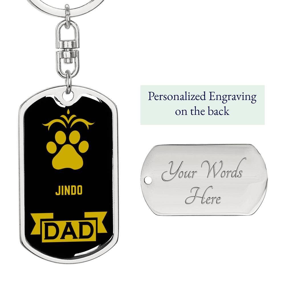 Jindo Keychain Stainless Steel or 18k Gold-Express Your Love Gifts