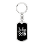 John 3:16 Keychain Stainless Steel or 18k Gold Dog Tag Keyring-Express Your Love Gifts