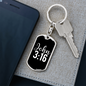 John 3:16 Keychain Stainless Steel or 18k Gold Dog Tag Keyring-Express Your Love Gifts