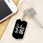 John 3:16 Keychain Stainless Steel or 18k Gold Dog Tag Keyring-Express Your Love Gifts