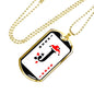 Joker Card Dog Tag Stainless Steel or 18k Gold 24" Chain-Express Your Love Gifts