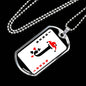 Joker Card Dog Tag Stainless Steel or 18k Gold 24" Chain-Express Your Love Gifts
