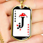Joker Card Dog Tag Stainless Steel or 18k Gold 24" Chain-Express Your Love Gifts