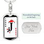 Joker Card Keychain Dog Tag Stainless Steel or 18k Gold-Express Your Love Gifts