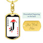 Joker Card Keychain Dog Tag Stainless Steel or 18k Gold-Express Your Love Gifts