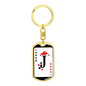 Joker Card Swivel Keychain Dog Tag Stainless Steel or 18k Gold-Express Your Love Gifts