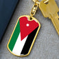 Jordan Flag Keychain Dog Tag Stainless Steel or 18k Gold-Express Your Love Gifts