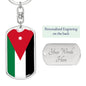 Jordan Flag Keychain Dog Tag Stainless Steel or 18k Gold-Express Your Love Gifts