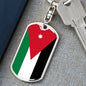 Jordan Flag Keychain Dog Tag Stainless Steel or 18k Gold-Express Your Love Gifts