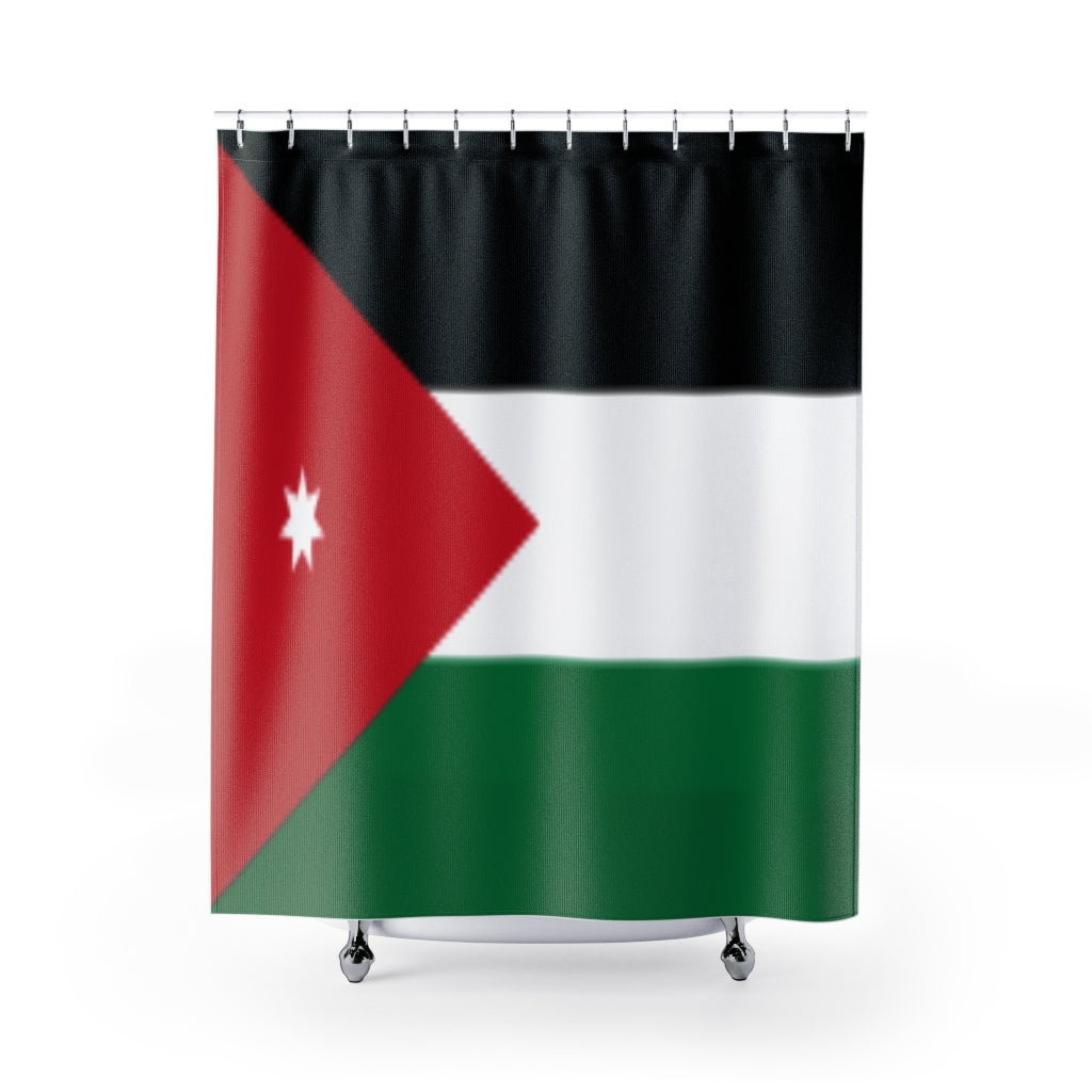 Jordan Flag Stylish Design 71" x 74" Elegant Waterproof Shower Curtain for a Spa-like Bathroom Paradise Exceptional Craftsmanship-Express Your Love Gifts