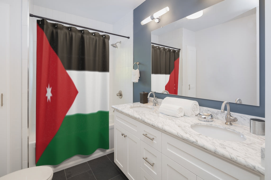 Jordan Flag Stylish Design 71" x 74" Elegant Waterproof Shower Curtain for a Spa-like Bathroom Paradise Exceptional Craftsmanship-Express Your Love Gifts