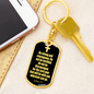 Joshua 1:9 Be Strong Keychain Stainless Steel or 18k Gold Dog Tag Keyring-Express Your Love Gifts