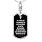 Joshua 1:9 Be Strong Keychain Stainless Steel or 18k Gold Dog Tag Keyring-Express Your Love Gifts