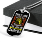 Joy Before Thee Christian Necklace Stainless Steel or 18k Gold Dog Tag 24" Chain-Express Your Love Gifts