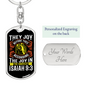 Joy Before Thee Isaiah 9:3 Keychain Stainless Steel or 18k Gold Dog Tag Keyring-Express Your Love Gifts