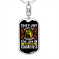 Joy Before Thee Isaiah 9:3 Keychain Stainless Steel or 18k Gold Dog Tag Keyring-Express Your Love Gifts