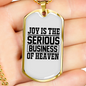 Joy Business Of Heaven Christian Necklace Stainless Steel or 18k Gold Dog Tag 24" Chain-Express Your Love Gifts