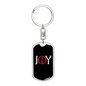 Joy Keychain Stainless Steel or 18k Gold Dog Tag Keyring-Express Your Love Gifts