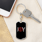 Joy Keychain Stainless Steel or 18k Gold Dog Tag Keyring-Express Your Love Gifts