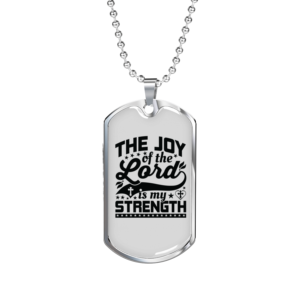 Joy Of Lord Black Christian Necklace Stainless Steel or 18k Gold Dog Tag 24" Chain-Express Your Love Gifts
