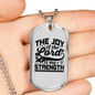 Joy Of Lord Black Christian Necklace Stainless Steel or 18k Gold Dog Tag 24" Chain-Express Your Love Gifts