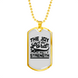 Joy Of Lord Black Christian Necklace Stainless Steel or 18k Gold Dog Tag 24" Chain-Express Your Love Gifts