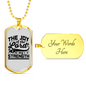 Joy Of Lord Black Christian Necklace Stainless Steel or 18k Gold Dog Tag 24" Chain-Express Your Love Gifts