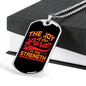 Joy Of Lord Golden Christian Necklace Stainless Steel or 18k Gold Dog Tag 24" Chain-Express Your Love Gifts