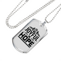 Joyful In Hope Christian Necklace Stainless Steel or 18k Gold Dog Tag 24" Chain-Express Your Love Gifts