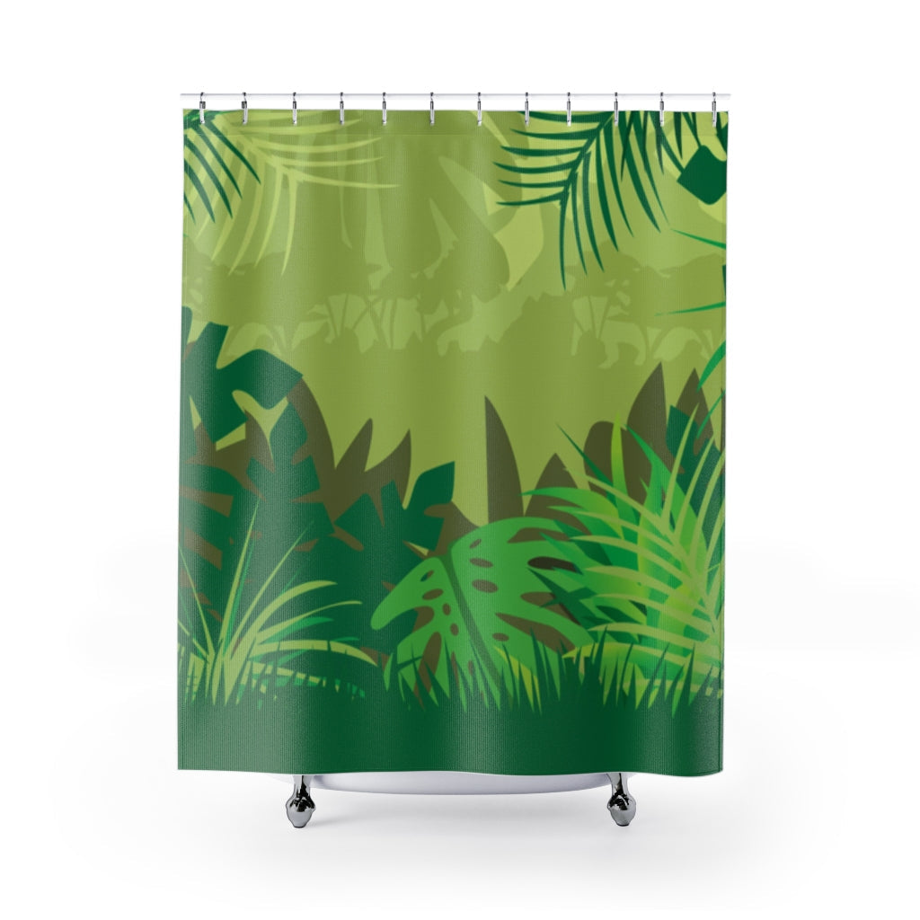 Jungle Leafs in Green Stylish Design 71" x 74" Elegant Waterproof Shower Curtain for a Spa-like Bathroom Paradise Exceptional Craftsmanship-Express Your Love Gifts