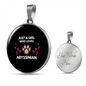 Just A Abyssinian Cat Circle Necklace Stainless Steel or 18k Gold 18-22-Express Your Love Gifts