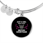 Just A Girl Cat Bracelet Stainless Steel or 18k Gold Circle Bangle-Express Your Love Gifts