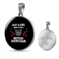 Just A Girl Cat Circle Necklace Stainless Steel or 18k Gold 18-22"-Express Your Love Gifts