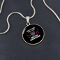 Just A Girl Cat Circle Necklace Stainless Steel or 18k Gold 18-22"-Express Your Love Gifts