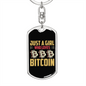 Just A Girl Crypto Keychain Stainless Steel or 18k Gold Dog Tag Keyring-Express Your Love Gifts