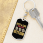 Just A Girl Crypto Keychain Stainless Steel or 18k Gold Dog Tag Keyring-Express Your Love Gifts