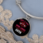 Just A Girl Hearts Cat Bracelet Stainless Steel or 18k Gold Circle Bangle-Express Your Love Gifts